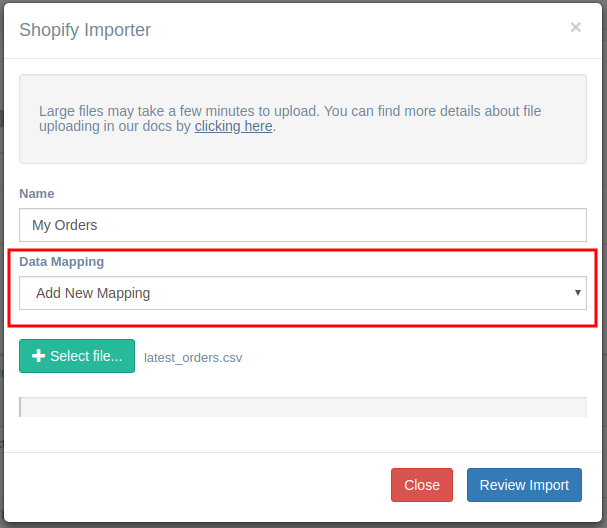 Add New Data Mapping