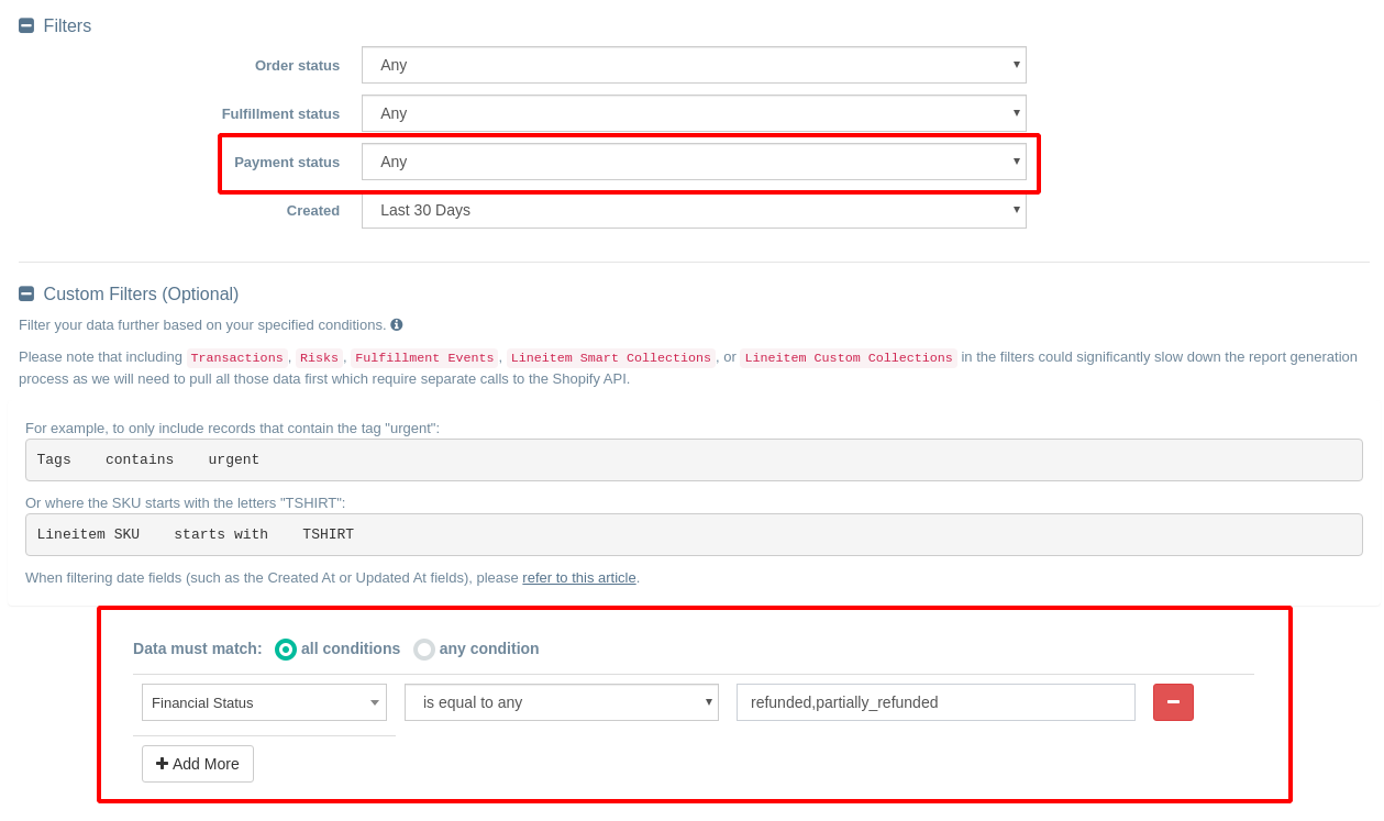 Export Shopify Refunded or Partially Refunded Orders to CSV